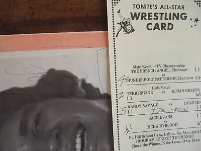 RANDY  SAVAGE(Died In 2011)Signed  1977  The Ringsider Magazine W/WRESTLING CARD • $599.99