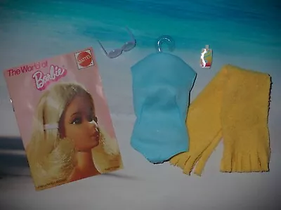 Barbie Malibu Reproduction Swimsuit Towel Glasses & Lotion Bottle~ Newly Unboxed • $34.95