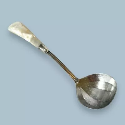 Vintage Sterling Silver Scalloped Ladle Mother Of Pearl Handle 8” Marked • $39.99