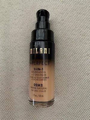 MILANI CONCEAL + PERFECT 2 In 1 FOUNDATION & CONCEALER 02A2 WARM NATURAL 30ml • £13.50