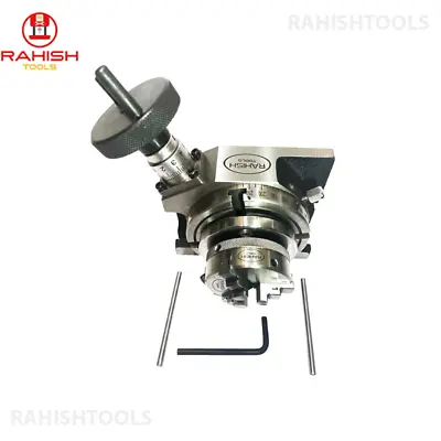 4  100 Mm Rotary Table Horizontal And Vertical With 65 Mm 3 Jaw Chuck Backplate • $135.99