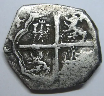 PHILIP III 4 REAL COB TOLEDO SPANISH SILVER COLONIAL ERA 1600s • $265