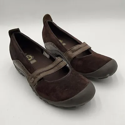 Merrell Plaza Bandeau Women's Size 9 Brown Leather Mary Jane Slip On Shoes • $22.49