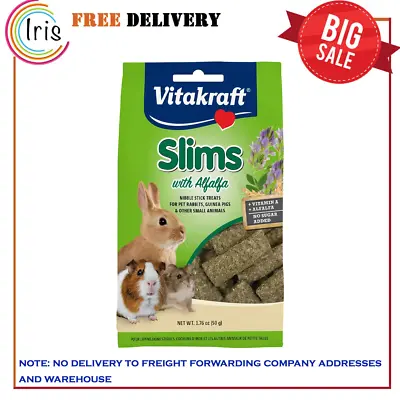 Vitakraft Slims With Alfalfa Rabbit & Small Animal Nibble Stick Treat 1.76 Oz • $3.99