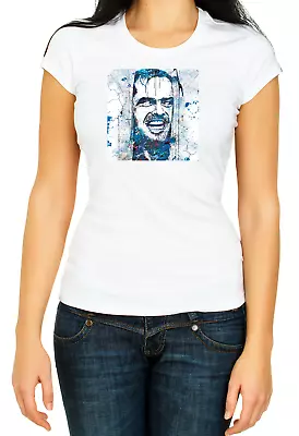 The Shining Jack Nicholson Watercolor Women's 3/4 Short Sleeve T-Shirt F092 • £11.40