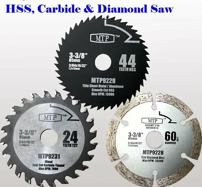  3x 3-3/8-inch Metal  Wood Tile Saw Blade For Ryobi Multi-Material  Makita CXT • $13.95