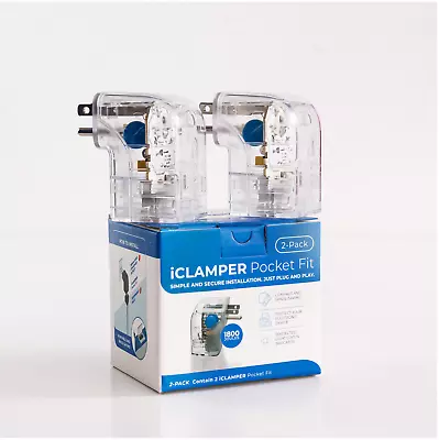 Clamper Single Outlet Surge Protector - 1800 Joules 1875W - 2-Pack Clear • $24.49