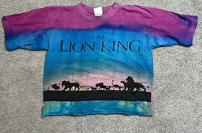 Rare Vintage 90s Disney The Lion King Tie Dye Rainbow T-Shirt Sz XL KIDS Shirt • $20