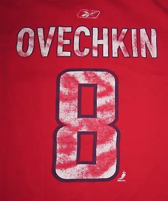 Reebok ALEX OVECHKIN No. 8 WASHINGTON CAPITALS (LG) T-Shirt Jersey • $25