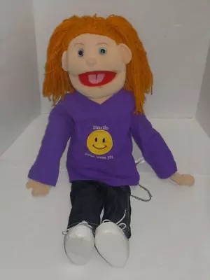 Sunny & Co Ventriloquist Girl Hand Puppet Smile Jesus Loves You Purple 28  Cool • $84.99