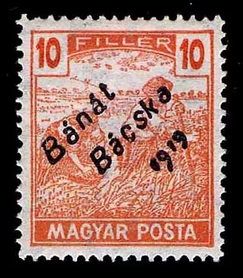 1919 Hungary #10n22 Banat Bacska Type A Magyar Posta - Ogh - Vf - Cv$30(e#9887) • $16.44