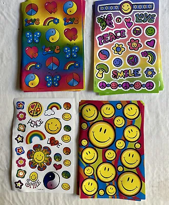 Hippie Peace And Love Smiley Face 9 Sheets Vintage American Greetings  Stickers • $12.06