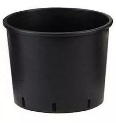 Black Plant Pot Outdoor Garden Wide Flower Herb Seed Plastic Planter Container • £8.99