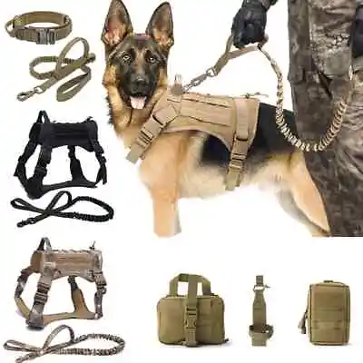 Dog Harness Outdoor Training Vest Medium Large Dog K9 Pet Tactical Military Vest • $67.62