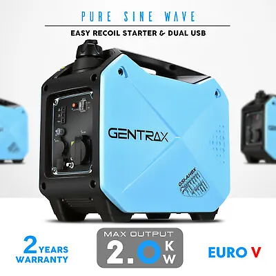 GenTrax Inverter Generator 2KW Max 1.6KW Rated Pure Sine Portable Camping RV • $489