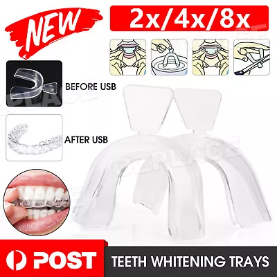 $4.85 • Buy 8x Teeth Whitening Mouth Trays Custom Self Mould Thermo Plastic Clear Guards AU
