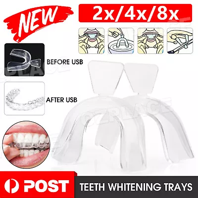 8x Teeth Whitening Mouth Trays Custom Self Mould Thermo Plastic Clear Guards AU • $5.45