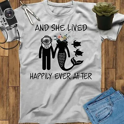And She Lived Happily Ever After Little Mermaid Scuba Diving Dive Diver T Shirt • $15.92