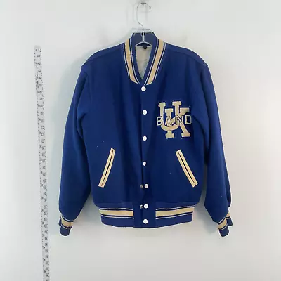 VTG UGW Blue White UK Band Men's High School Varsity Jacket - Wool Outer Size M • $200