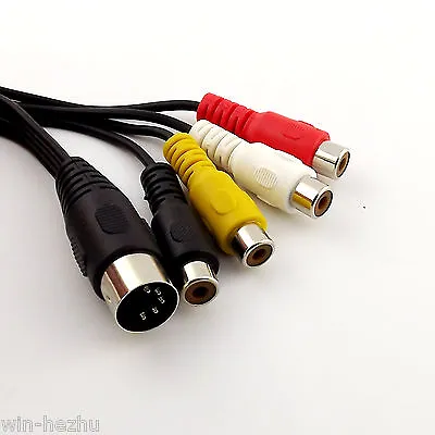 1ft Midi Din 5 Pin Male To 4x RCA Phono Female Sockets Adapter Audio Video Cable • $5.99