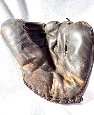 Antique 1940's Rawlings 3 Finger Baseball PLAYMAKER Glove Pat. No. 2311949 • $9.99