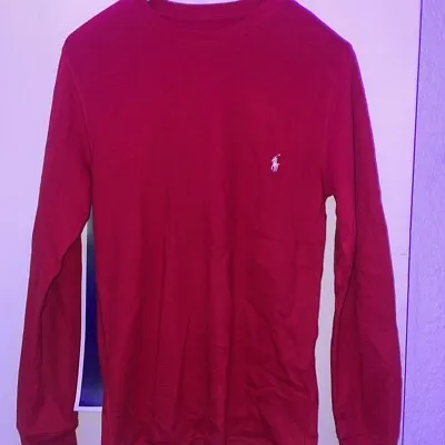$12 • Buy Polo Ralph Lauren Shirt Men's Small Red Sleepwear Thermal Long Sleeve Waffle