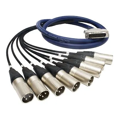 25 Pin D Sub To Male XLR Cable. Serial Db-25 Van Damme Multicore Snake Loom Lead • £107.63