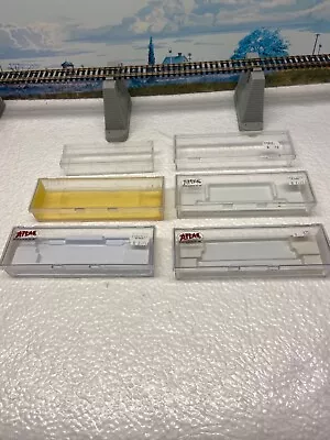 N Scale Atlas ~ Empty Plastic Containers For N Scale Cars / Engines ~ Lot Of 6 • $10