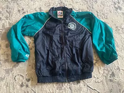 Vintage 90's Genuine Majestic Seattle Mariners Windbreaker Jacket Youth Size 7 • $38.79