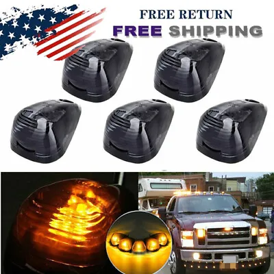 5Pcs Smoke Lens Amber LED Cab Roof Marker Lights For Ford F-250 F-350 Super Duty • $20.99