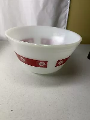 Vintage Federal Glass Mixing Bowl Red & White Gingham Stripe 9”W X 5”T • $9.99