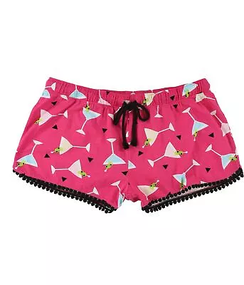 P.J. Salvage Womens Martinis Pajama Shorts Pink Medium • $22.50