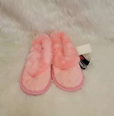 Vintage Quilted Pink Fluffy Granny Core Grandma Fleece Lined House Slippers 6-7 • $16.99