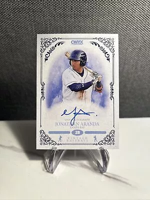 $14 • Buy 2022 Onyx Vintage Jonathan Aranda RC Blue Auto #VAJA Tampa Bay Rays