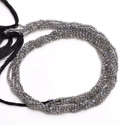 2.5 Mm Natural Labradorite Faceted Round Rondelle Beads Jewelry 33 Cm Strand  • $4.95