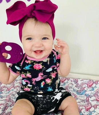 $22.90 • Buy Six Bunnies Retro Unicorns Baby Romper Rockabilly Tattoo Kawaii Organic Bodysuit