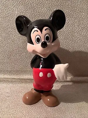 ￼6” H. Mickey Mouse Porcelain Ceramic Figurine Statue Japan Vintage 1960s-70s • $19.99