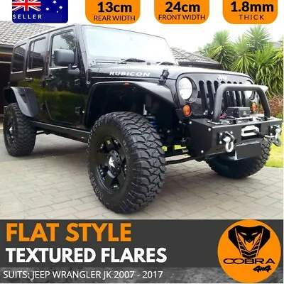 Flat Style Textured Flares Suits JEEP Wrangler JK 2007-2017 • $419