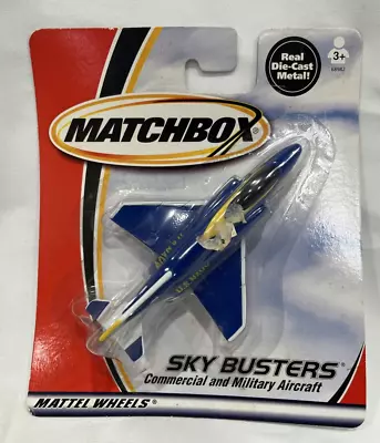 2000 Vintage Matchbox Sky Busters F-4 US Navy Blue Angels Aircraft Die-cast NIB • $21.95