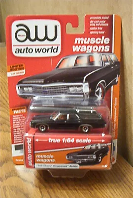 2019 AUTO WORLD MUSCLE WAGONS 1969 Chevy Kingswood Estate R3 VB #AW64202 Black • $24.95