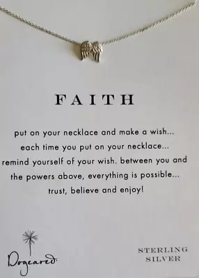 Dogeared Faith Make A Wish Angel Wings Charm Necklace 16 In Silver Chain • $31.98