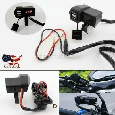 USB Charger LED Voltmeter For Kawasaki Vulcan VN 2000 800 900 700 Classic Custom • $16.19