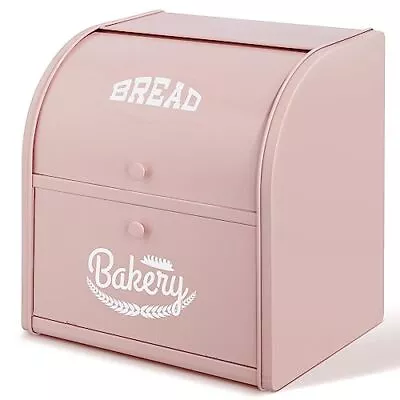 Bread Box Metal Bread Box For Kitchen Countertop Bread Storage Container Holds 2 • $69.18