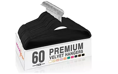 RANDOM COLOR Velvet Hangers 60 Pack Premium Clothes Hangers Non-Slip  Hangers • $19.99