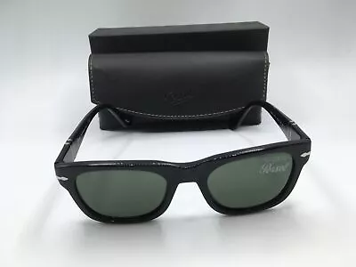 $119.99 • Buy Persol 0PO3269S Men's Black Frame Green Lens Rectangular Sunglasses 50MM