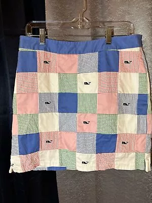 Vineyard Vines Patchwork Margo Cotton Back Zip Skirt • $20