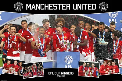 Manchester United FC 2017 EFL CUP CHAMPIONS Commemorative 24x36 Wall POSTER • $17.99