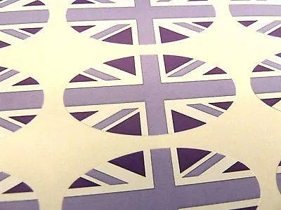 Purple Union Jack Flag Oval Seal Labels Stickers For Gift Wrap Envelopes Bags • £2.75