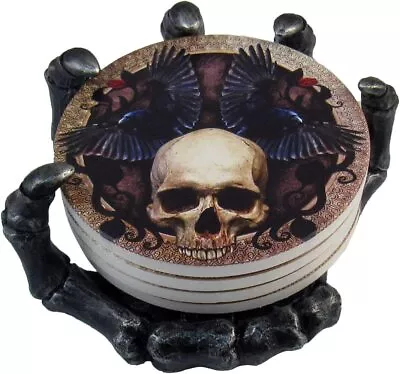 Halloween Beer Coasters Set With Holder Vintage Gothic Lot For Drink Resin Decor • $28.99
