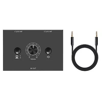 2 Way Bi-Directional Audio Switcher 3.5mm Two Way Switch 2 In 1 Out /1 In 2 Out • £16.31